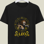 Leo Zodiac Sign Printed Unisex Half Sleeve T-Shirt - Flaunt Your Lionhearted Style