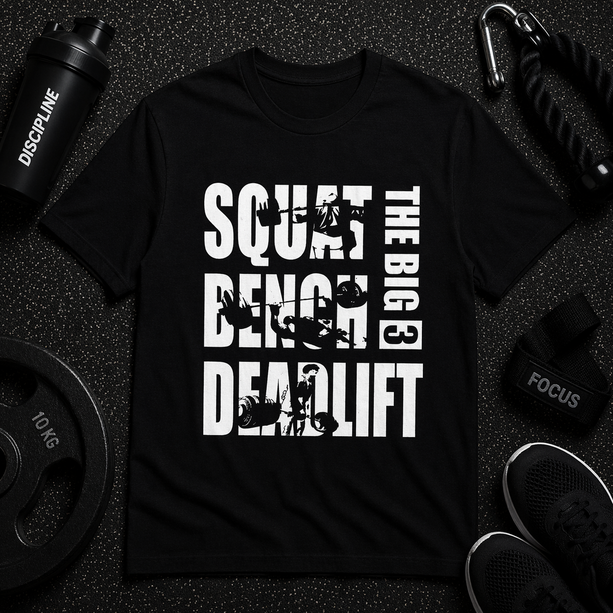 The Big 3 Typographic Printed T Shirt | Premium Round Neck Half Sleeve T-Shirt for Active Lifestyles - Breathable and Moisture-Wicking
