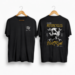 Motorcycles Hot Rod Skull Front & Back Print Unisex T-Shirt - 1 PCS
