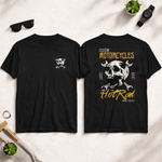 Motorcycles Hot Rod Skull Front & Back Print Unisex T-Shirt - 1 PCS