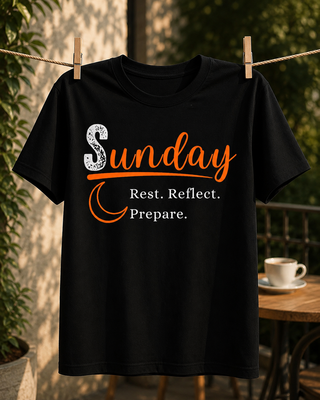 Sunday Motivation Graphic Printed T-Shirt | Unisex Black PollyCotton Blend Round Neck Tee (Copy) (Copy) (Copy)