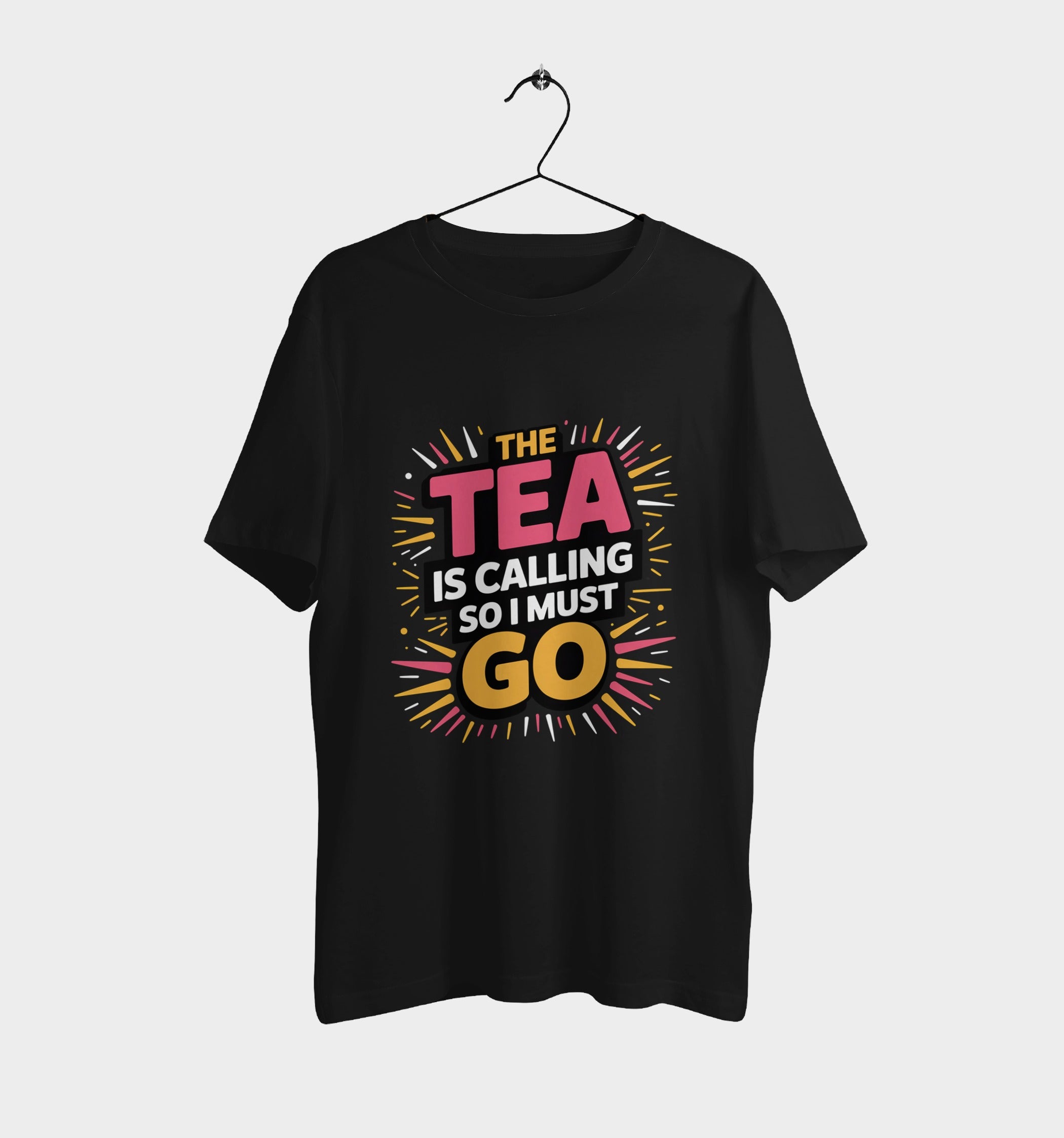 The Tea is Calling Typographic Printed T Shirt | Premium Round Neck Sleeveless T-Shirt for Active Lifestyles - Breathable and Moisture-Wickingig 3