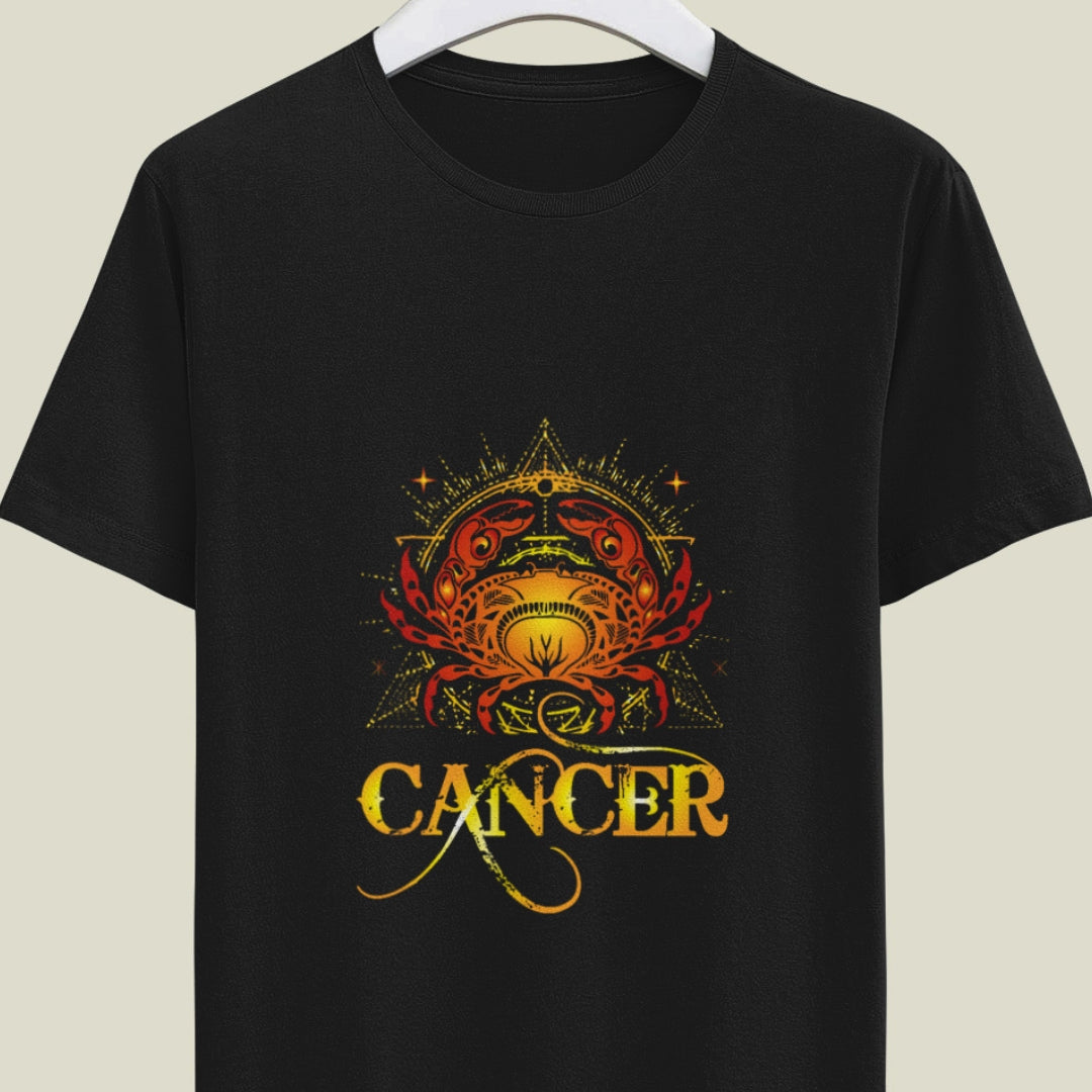 Cancer Zodiac Sign Printed Unisex Half Sleeve T-Shirt - Embrace Your Astrological Identity
