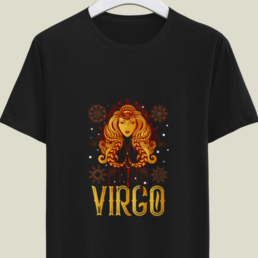 Virgo Zodiac Sign Printed Unisex Half Sleeve T-Shirt - Embrace Your Analytical Style