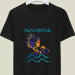 Aquarius Zodiac Sign Unisex Printed Half Sleeve T-Shirt - Embrace Your Analytical Style