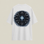 Mahadev Trishul Front & Back Printed T-Shirt – Spiritual Shiva Graphic Tee, Premium Cotton Unisex Oversized Streetwear, White Round Neck Devotional T-Shirt