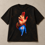 Mahadev Shiva Hand Mudra Acid Wash Oversized T-Shirt – Spiritual Graphic Streetwear Tee