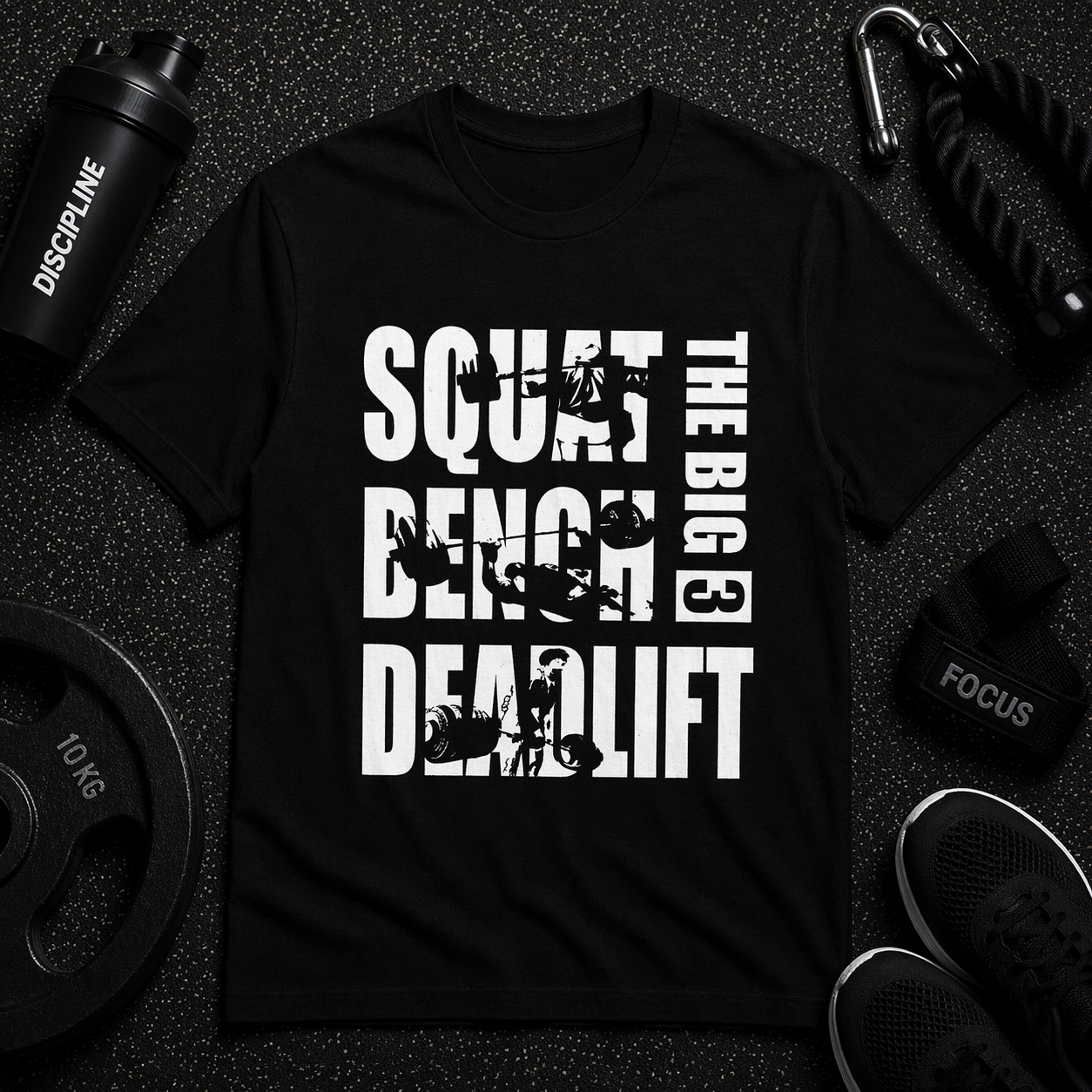 The Big 3 Typographic Printed T Shirt | Premium Round Neck Half Sleeve T-Shirt for Active Lifestyles - Breathable and Moisture-Wicking