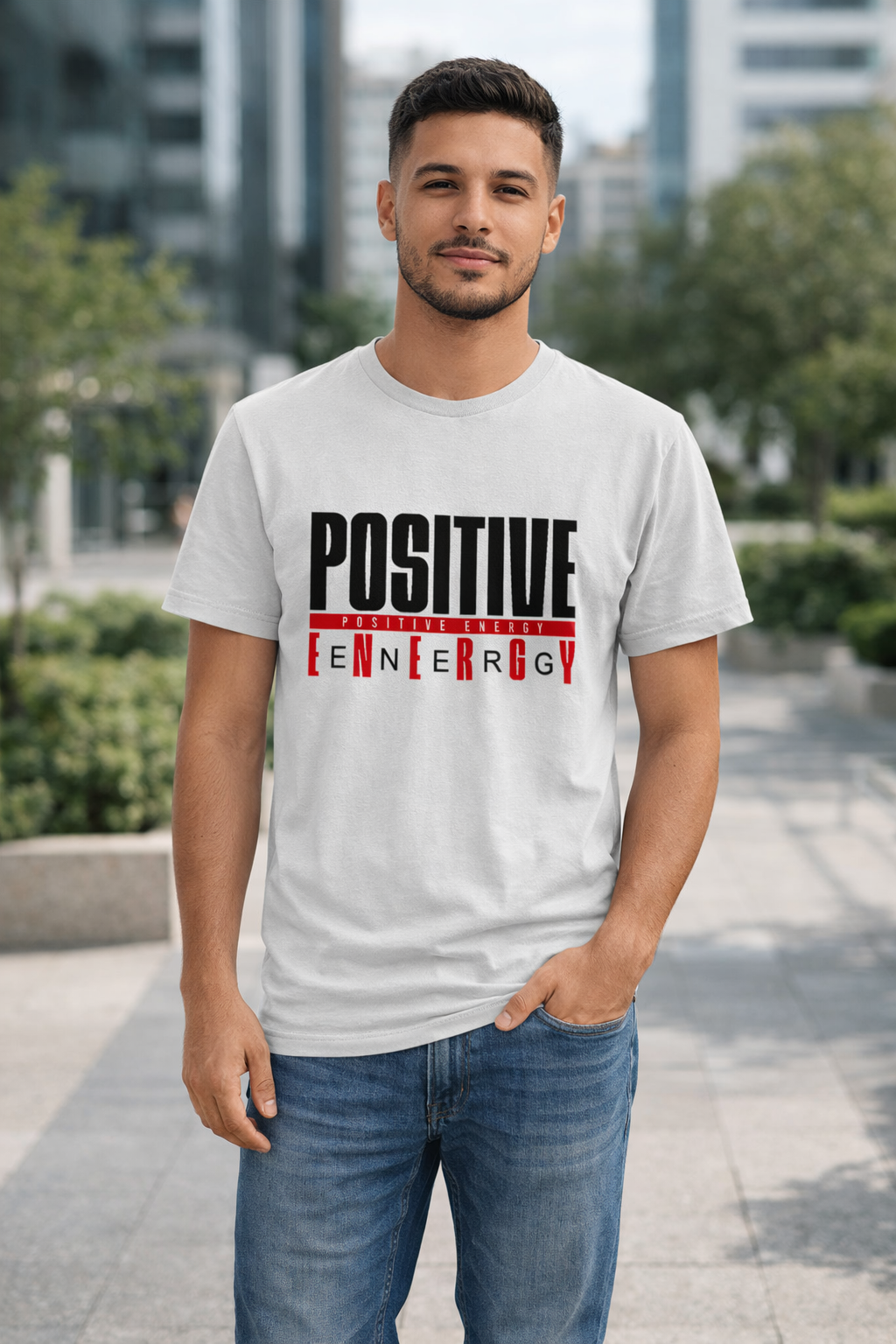 Positive Energy Typography Graphic Unisex T-Shirt