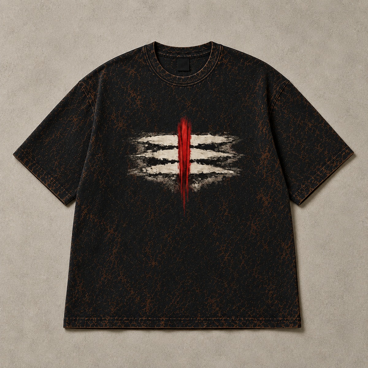 Mahadev Trishul Tripund Acid Wash Oversized T-Shirt – Shiva Spiritual Back Print Tee