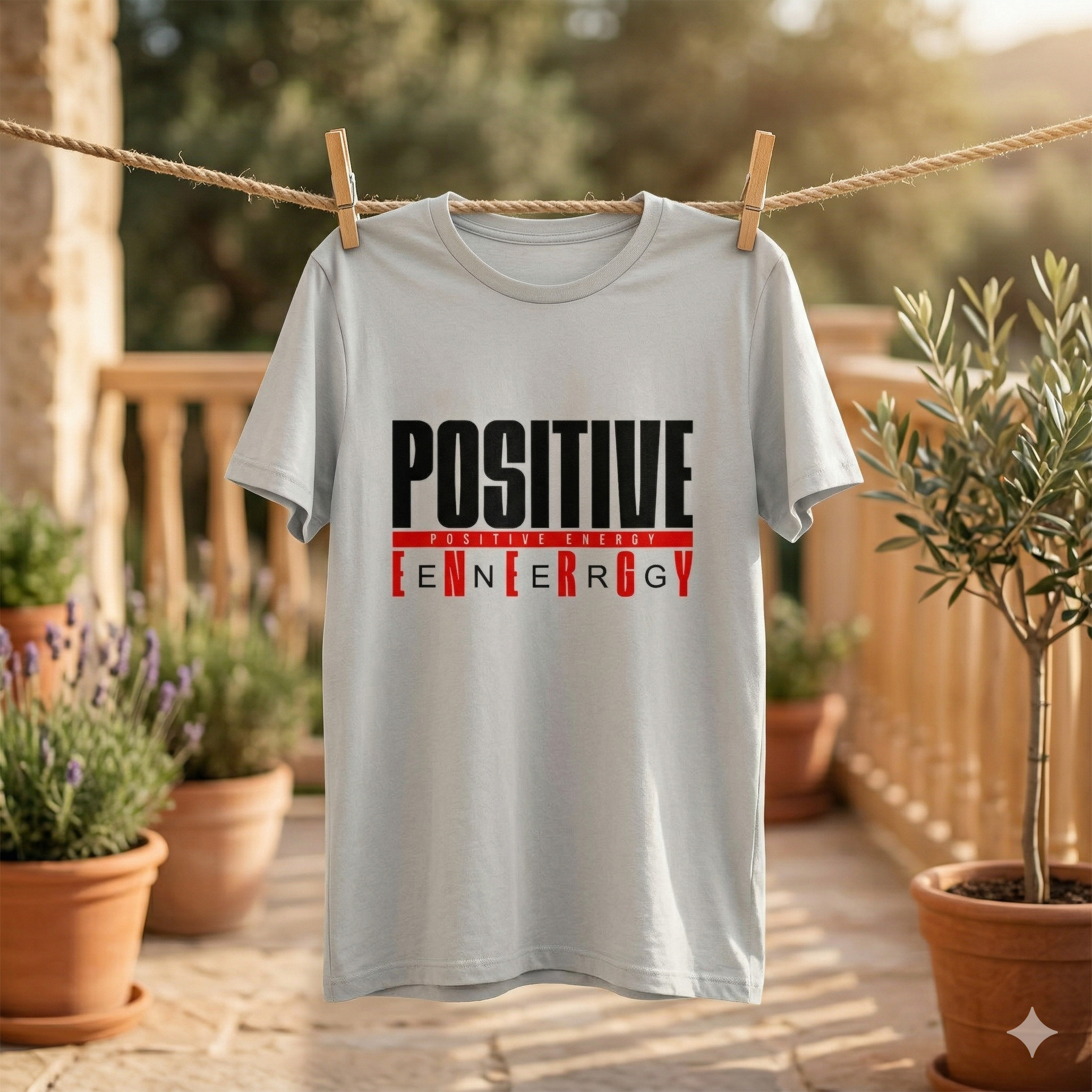 Positive Energy Typography Graphic Unisex T-Shirt