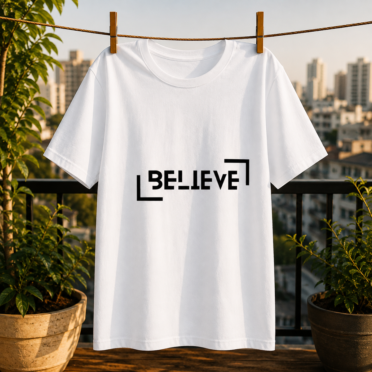 Believe Graphic T-Shirt – Minimalist Motivational Typography Tee for Men & Women