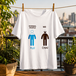 Funny Chai Lover Graphic Printed White T-Shirt for Men & Women – “Normal People H2O Me Chai” Humor Design Round Neck Half Sleeves Cotton Casual Tee