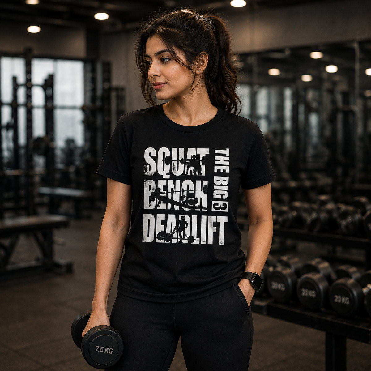 The Big 3 Typographic Printed T Shirt | Premium Round Neck Half Sleeve T-Shirt for Active Lifestyles - Breathable and Moisture-Wicking