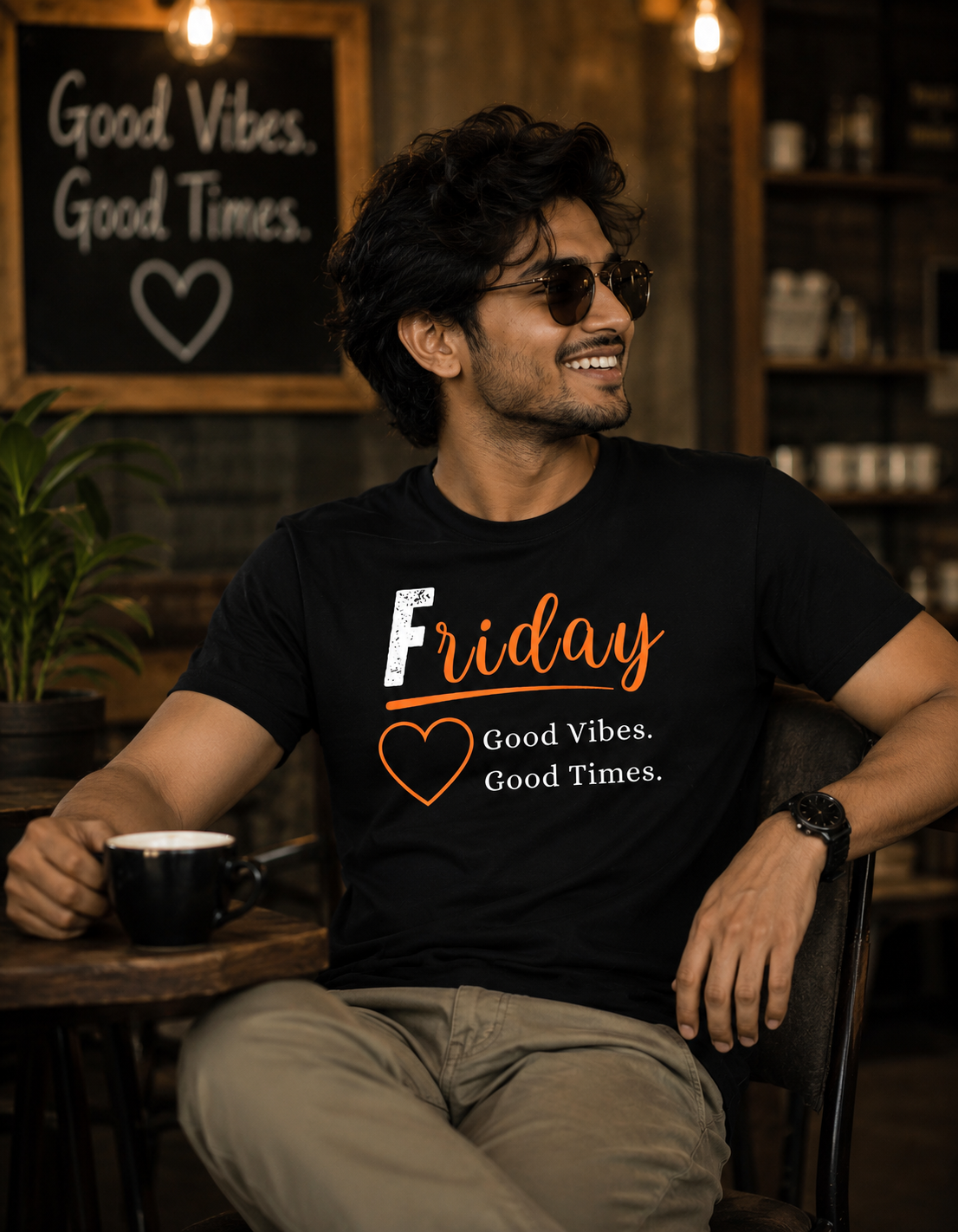 Friday  Motivation Graphic Printed T-Shirt | Unisex Black PollyCotton Blend Round Neck Tee (Copy)