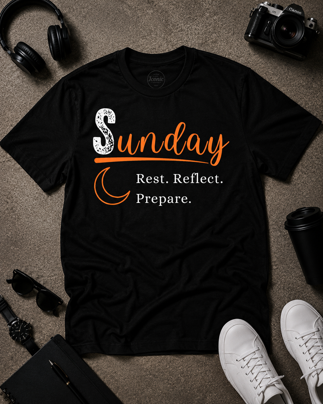 Sunday Motivation Graphic Printed T-Shirt | Unisex Black PollyCotton Blend Round Neck Tee (Copy) (Copy) (Copy)