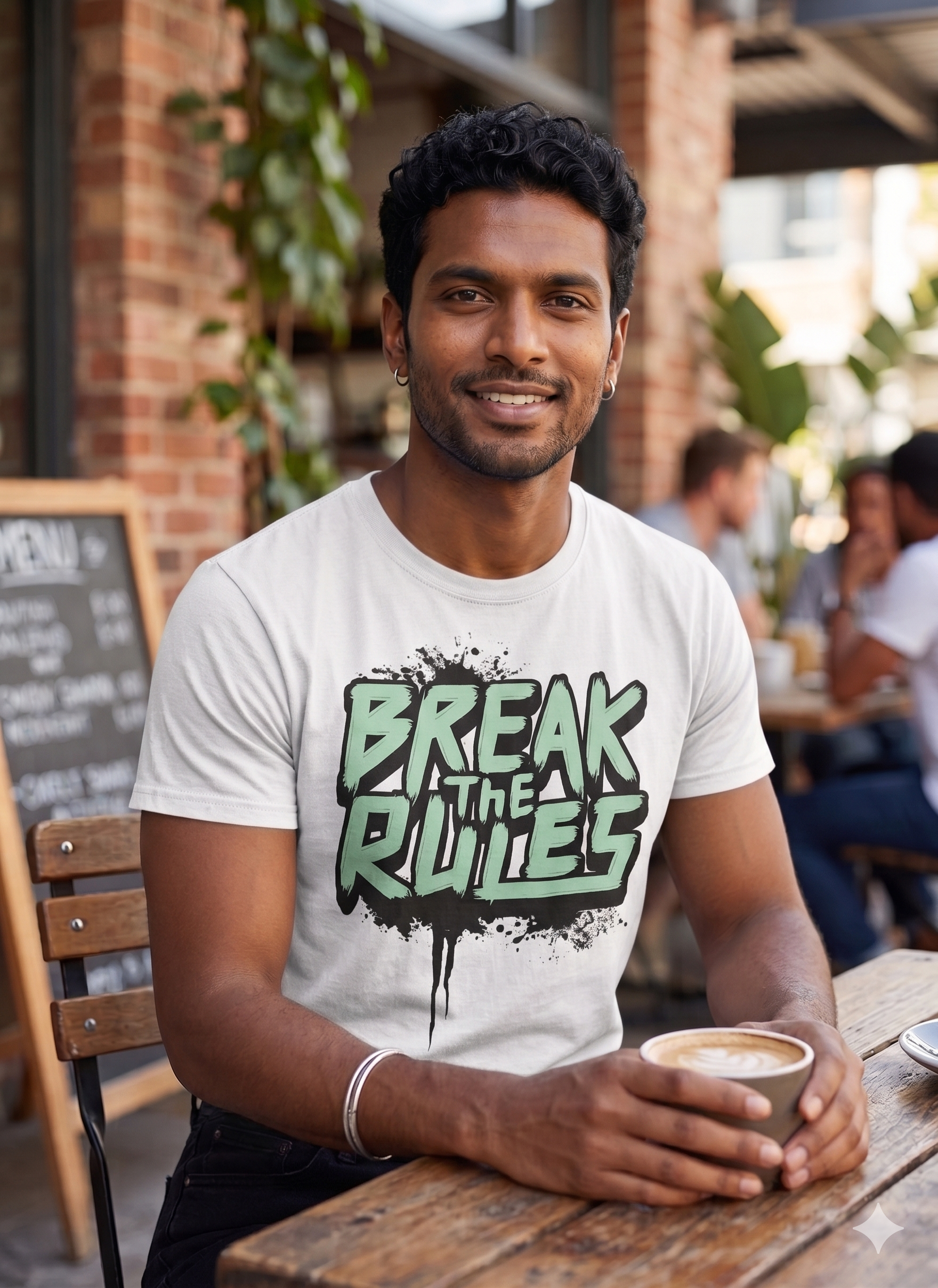 Break The Rules Graphic Printed T-Shirt for Men & Women | Streetwear Aesthetic Casual PollyCotton Tee | Motivational Typography Round Neck Unisex T-Shirt
