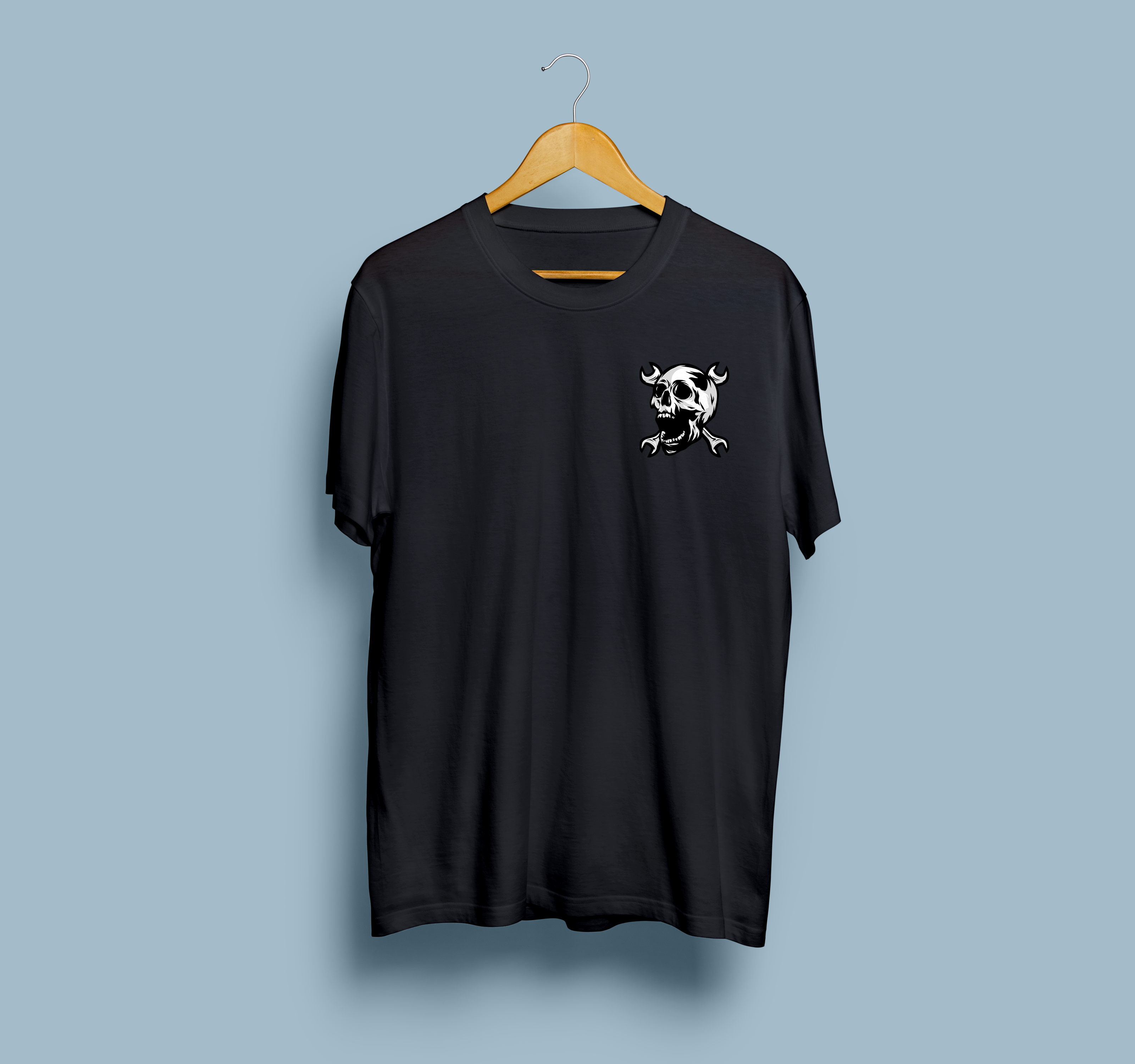 Motorcycles Hot Rod Skull Front & Back Print Unisex T-Shirt - 1 PCS