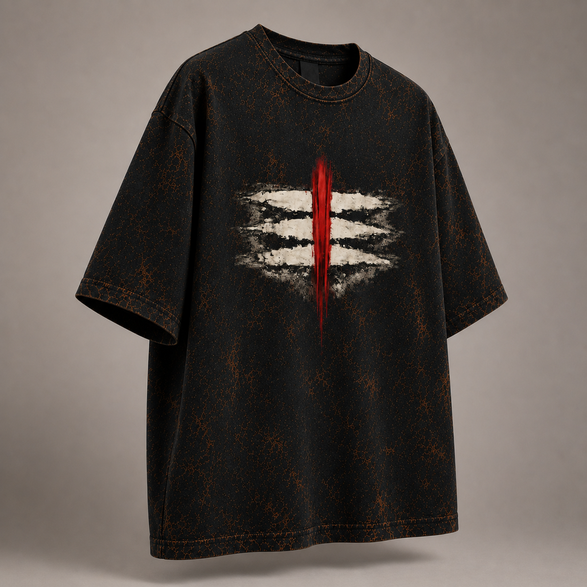 Mahadev Trishul Tripund Acid Wash Oversized T-Shirt – Shiva Spiritual Back Print Tee